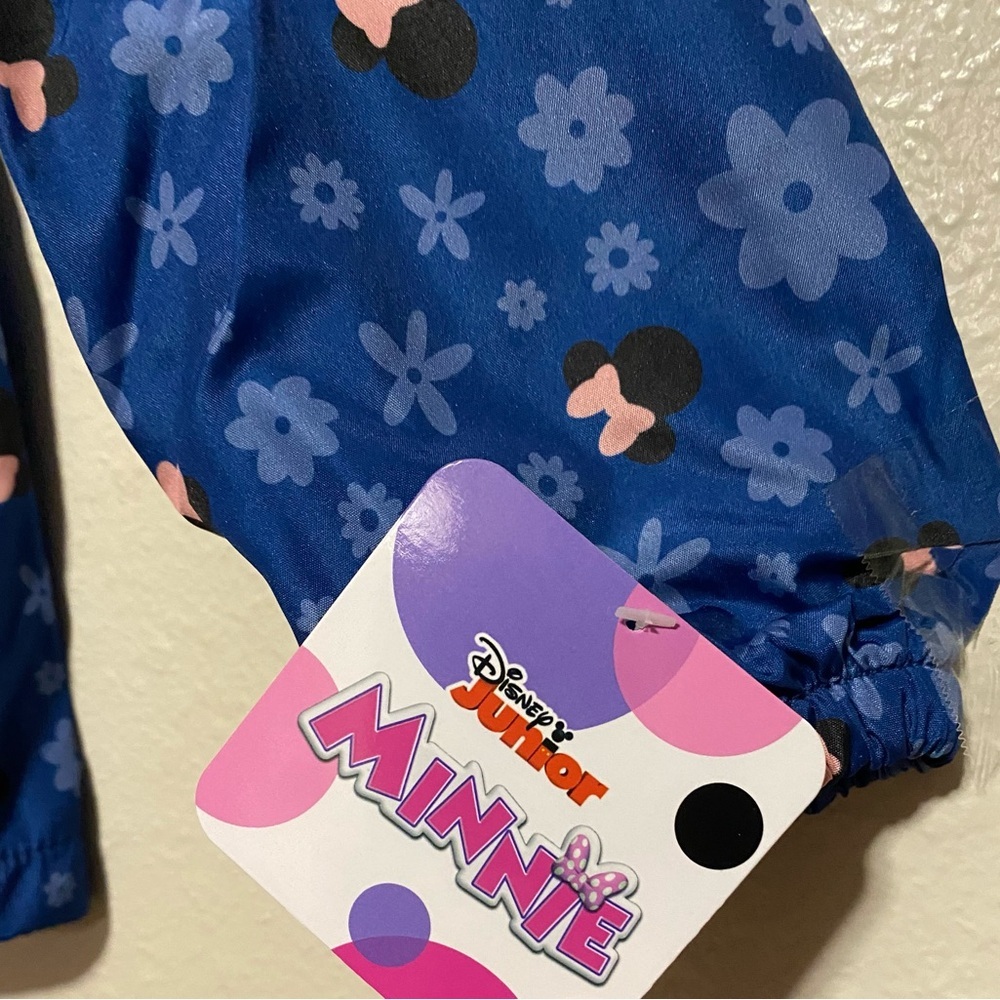 New Disney Junior Minnie Mouse Full-Zip Hooded Jacket | Ears & Bow | 2T–4T - Picture 5 of 7